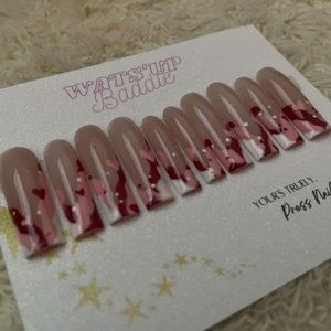 Sweetheart XLong extendo valentines day pressons nails tappered square gift 4 he